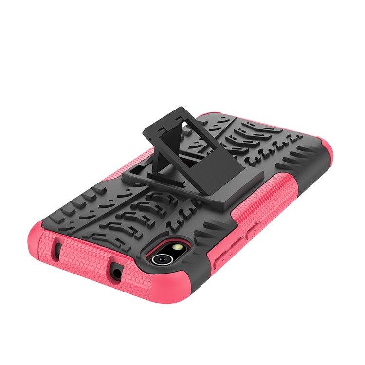 Anti-slip PC + TPU Combo Case with Kickstand for Xiaomi Redmi 7A - Rose-7