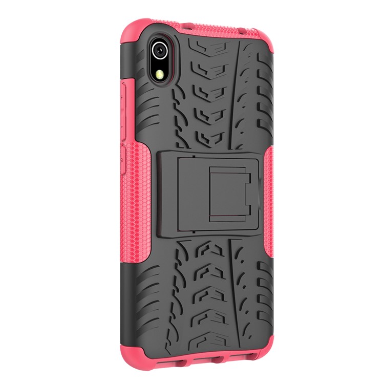 Anti-slip PC + TPU Combo Case with Kickstand for Xiaomi Redmi 7A - Rose-8