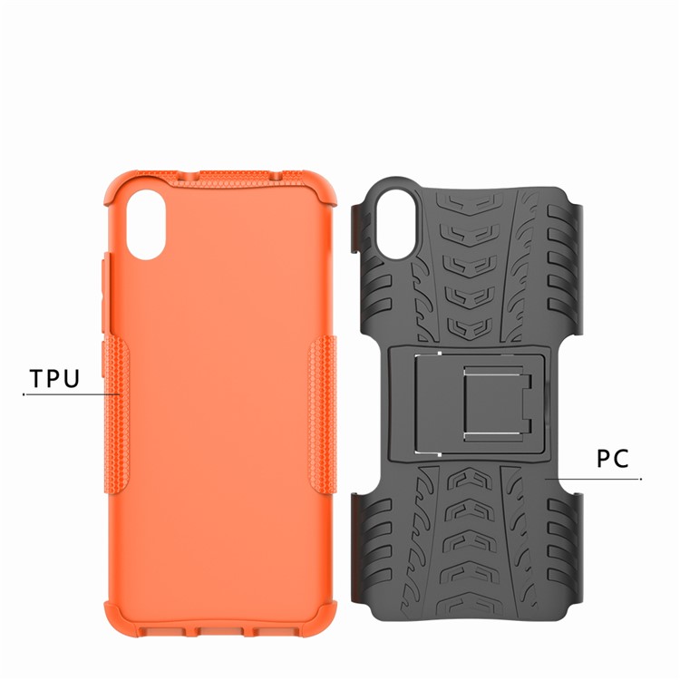 Anti-slip PC + TPU Combo Case with Kickstand for Xiaomi Redmi 7A - Orange-10