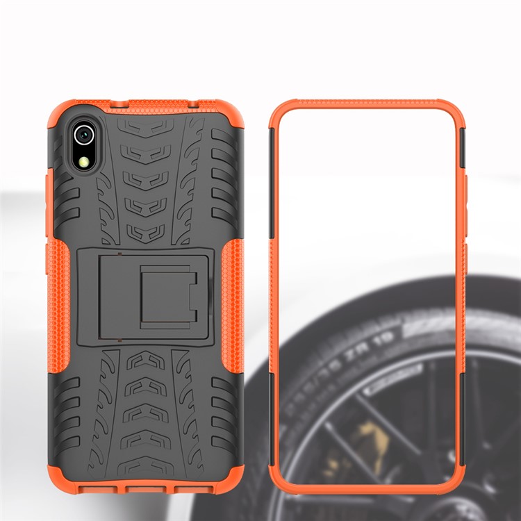 Anti-slip PC + TPU Combo Case with Kickstand for Xiaomi Redmi 7A - Orange-9