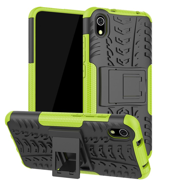 Anti-slip PC + TPU Combo Case with Kickstand for Xiaomi Redmi 7A - Green-1