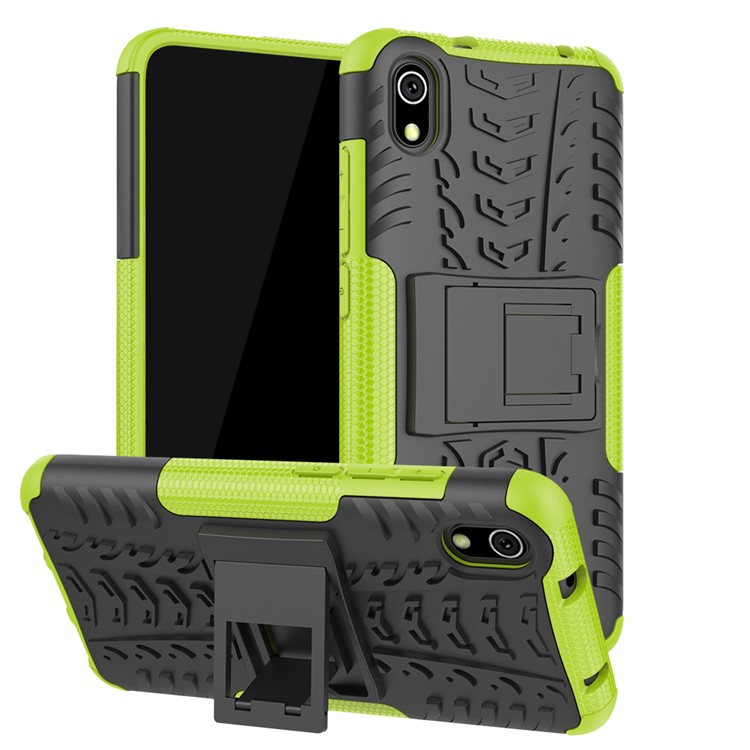 Anti-slip PC + TPU Combo Case Con Kickstand Para Xiaomi Redmi 7a - Verde