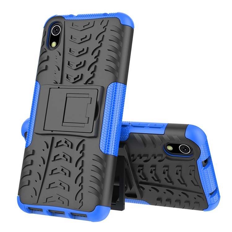 Anti-slip PC + TPU Combo Case Con Kickstand Para Xiaomi Redmi 7a - Azul-2