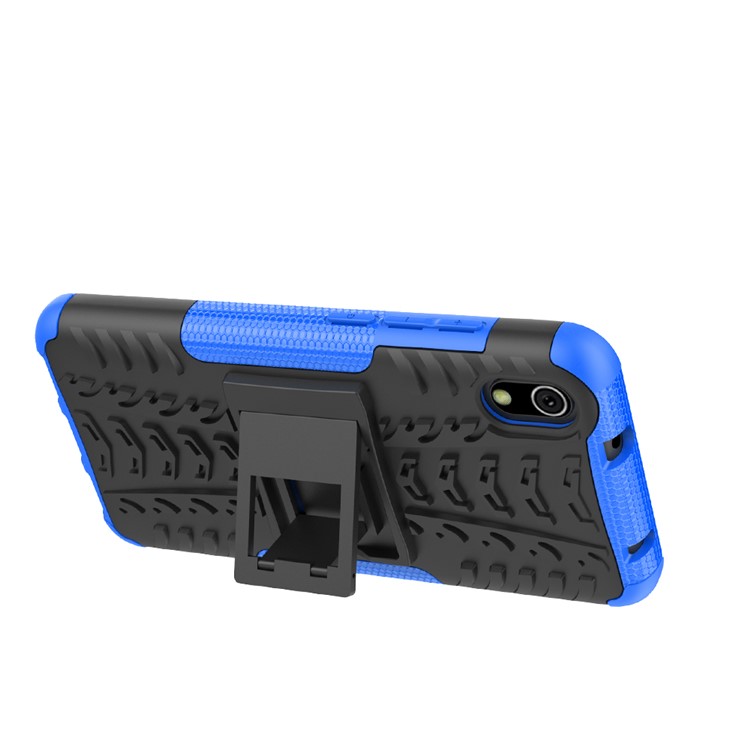 Anti-slip PC + TPU Combo Case with Kickstand for Xiaomi Redmi 7A - Blue-5