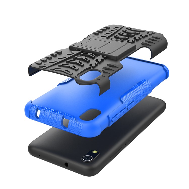 Anti-slip PC + TPU Combo Case Con Kickstand Para Xiaomi Redmi 7a - Azul-6