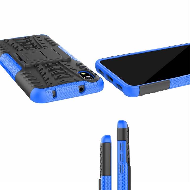 Anti-slip PC + TPU Combo Case Con Kickstand Para Xiaomi Redmi 7a - Azul-9