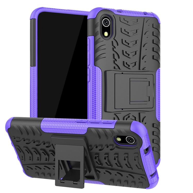 Anti-slip PC + TPU Combo Case with Kickstand for Xiaomi Redmi 7A - Purple-1