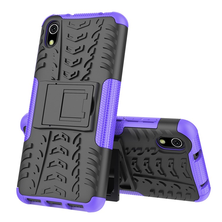 Anti-slip PC + TPU Combo Case with Kickstand for Xiaomi Redmi 7A - Purple-2