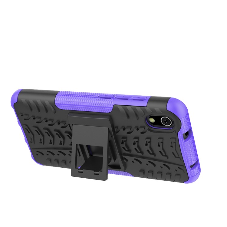 Anti-slip PC + TPU Combo Case with Kickstand for Xiaomi Redmi 7A - Purple-5