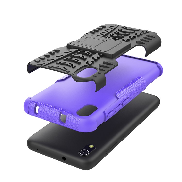 Anti-slip PC + TPU Combo Case with Kickstand for Xiaomi Redmi 7A - Purple-6