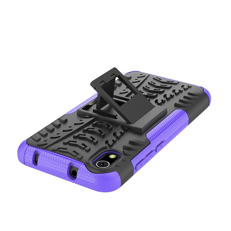Anti-slip PC + TPU Combo Case with Kickstand for Xiaomi Redmi 7A - Purple-7