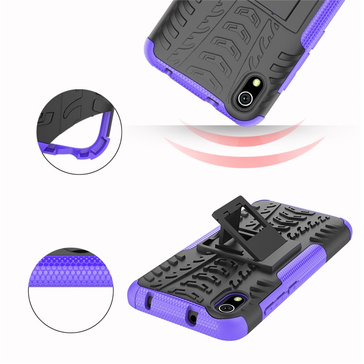 Anti-slip PC + TPU Combo Case with Kickstand for Xiaomi Redmi 7A - Purple-9