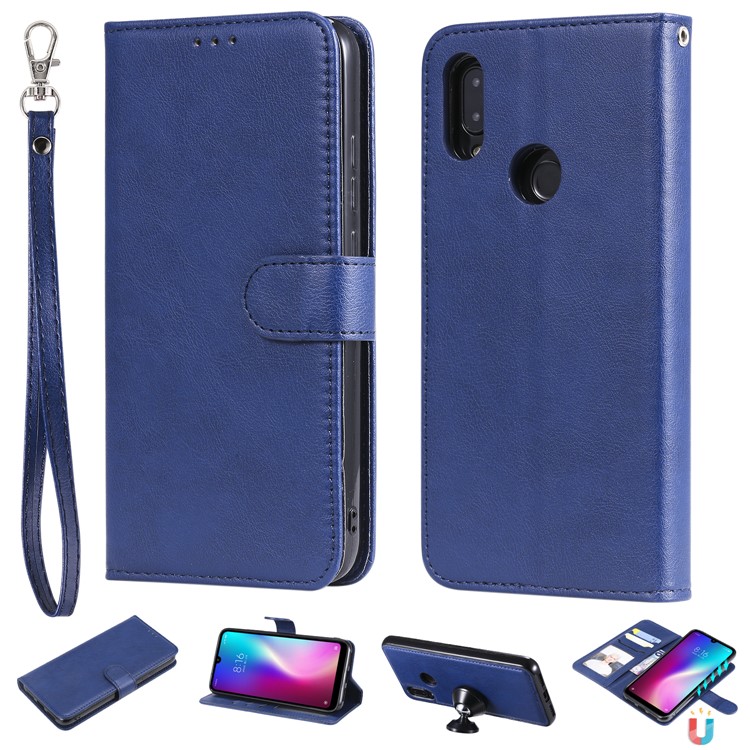 Magnetic Detachable 2-in-1 Leather Wallet Case for Xiaomi Redmi 7 / Redmi Y3 - Blue-1