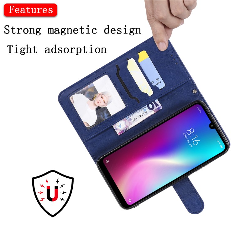 Magnetic Detachable 2-in-1 Leather Wallet Case for Xiaomi Redmi 7 / Redmi Y3 - Blue-11