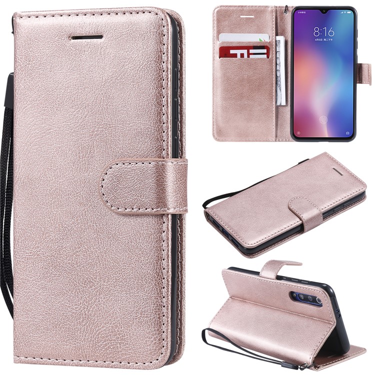 Wallet Leather Stand Case for Xiaomi Mi 9 SE - Rose Gold-1