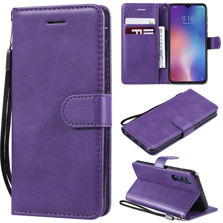 Wallet Leather Stand Case for Xiaomi Mi 9 SE - Purple-1