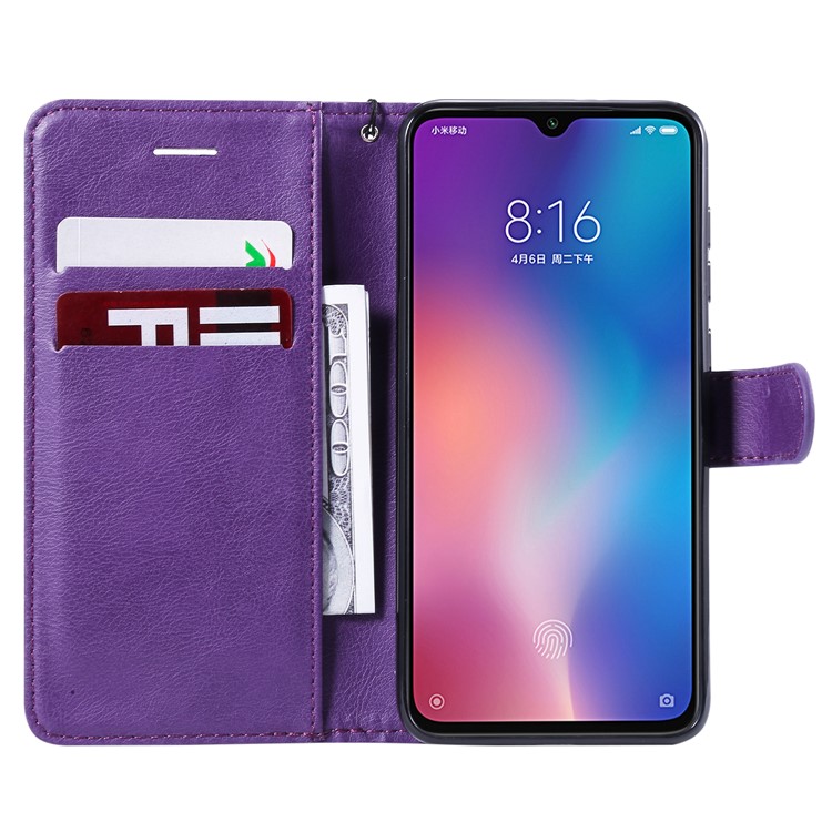 Wallet Leather Stand Case for Xiaomi Mi 9 SE - Purple-4