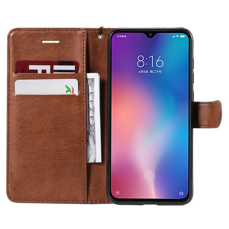 Wallet Leather Stand Case for Xiaomi Mi 9 SE - Brown-4
