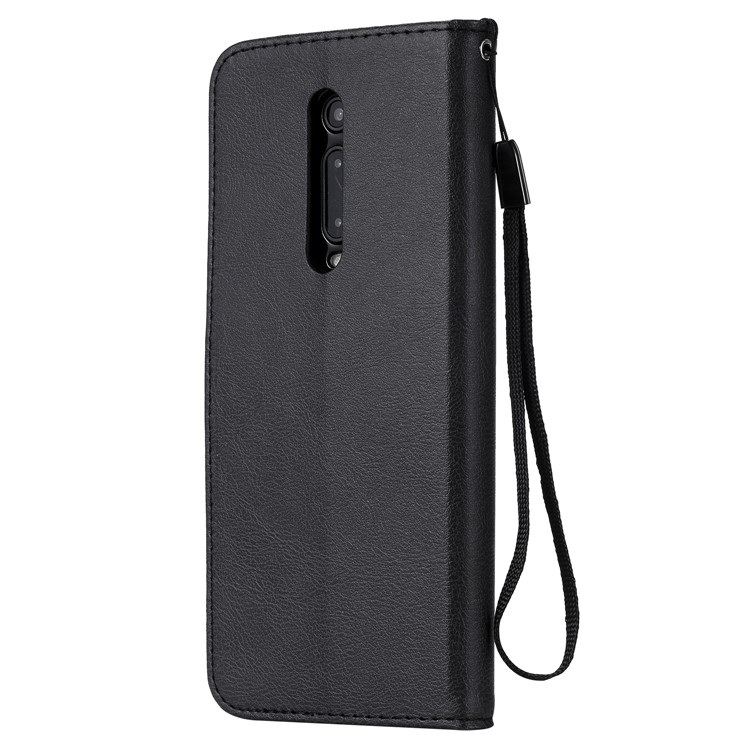 Solid Color Wallet Stand Leather Case for Xiaomi Redmi K20/K20 Pro - Black-3