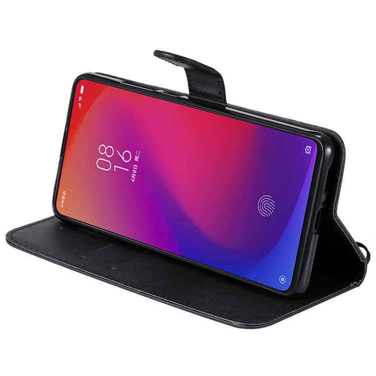 Solid Color Wallet Stand Leather Case for Xiaomi Redmi K20/K20 Pro - Black-6