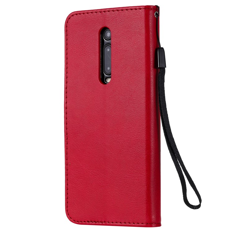 Solid Color Wallet Stand Leather Case for Xiaomi Redmi K20/K20 Pro - Red-3