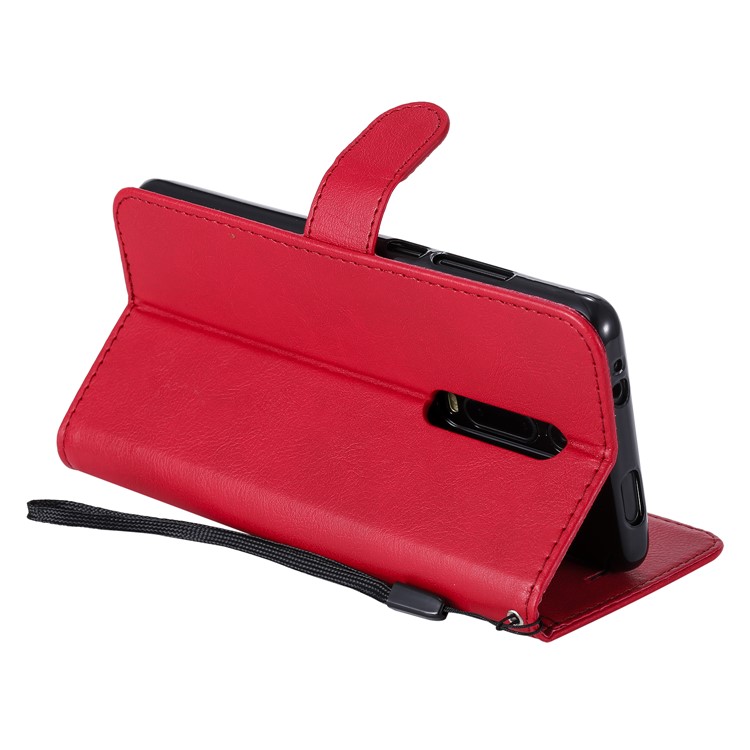 Solid Color Wallet Stand Leather Case for Xiaomi Redmi K20/K20 Pro - Red-6