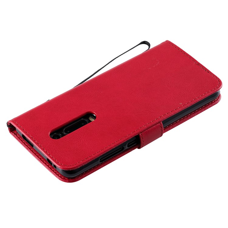 Solid Color Wallet Stand Leather Case for Xiaomi Redmi K20/K20 Pro - Red-8