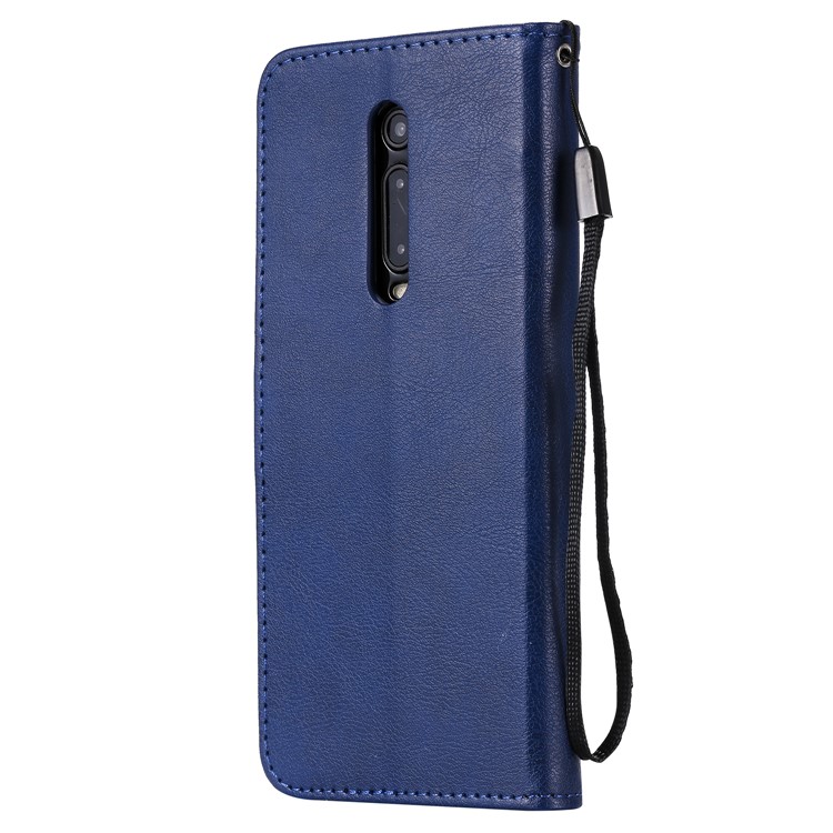 Solid Color Wallet Stand Leather Case for Xiaomi Redmi K20/K20 Pro - Blue-3