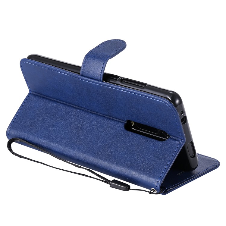 Solid Color Wallet Stand Leather Case for Xiaomi Redmi K20/K20 Pro - Blue-5
