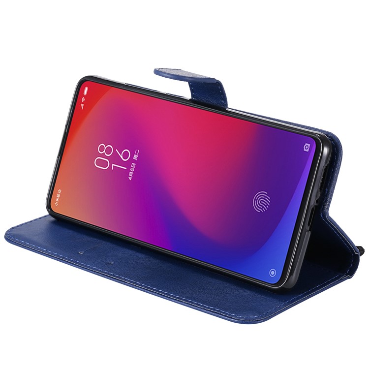 Solid Color Wallet Stand Leather Case for Xiaomi Redmi K20/K20 Pro - Blue-6