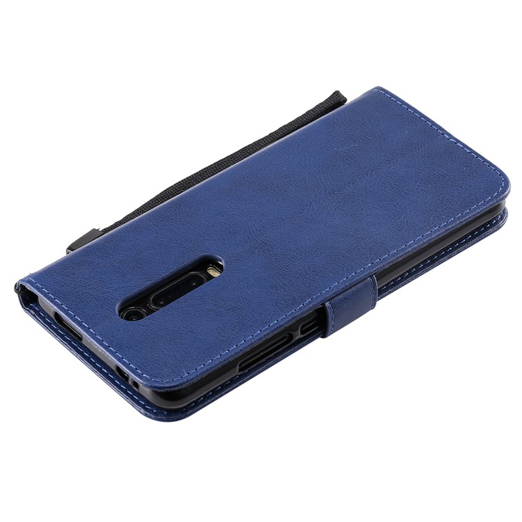 Solid Color Wallet Stand Leather Case for Xiaomi Redmi K20/K20 Pro - Blue-8