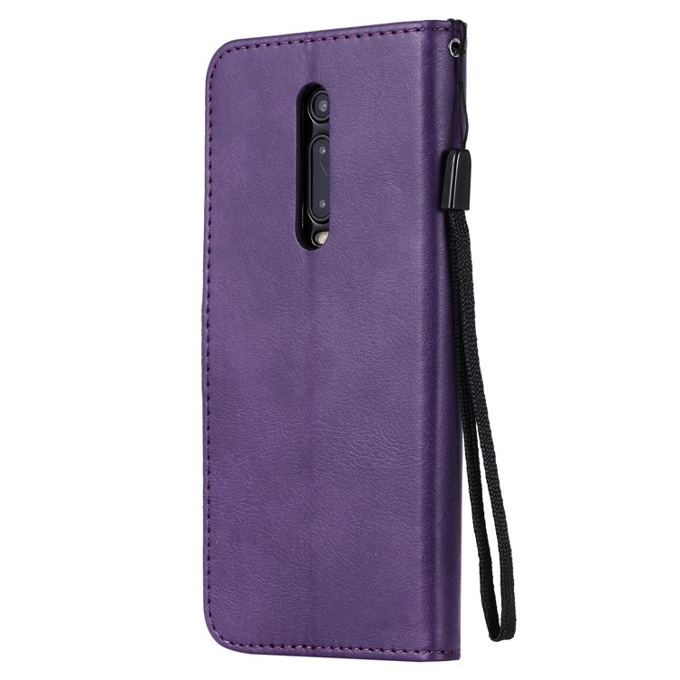 Solid Color Wallet Stand Leather Case for Xiaomi Redmi K20/K20 Pro - Purple-3