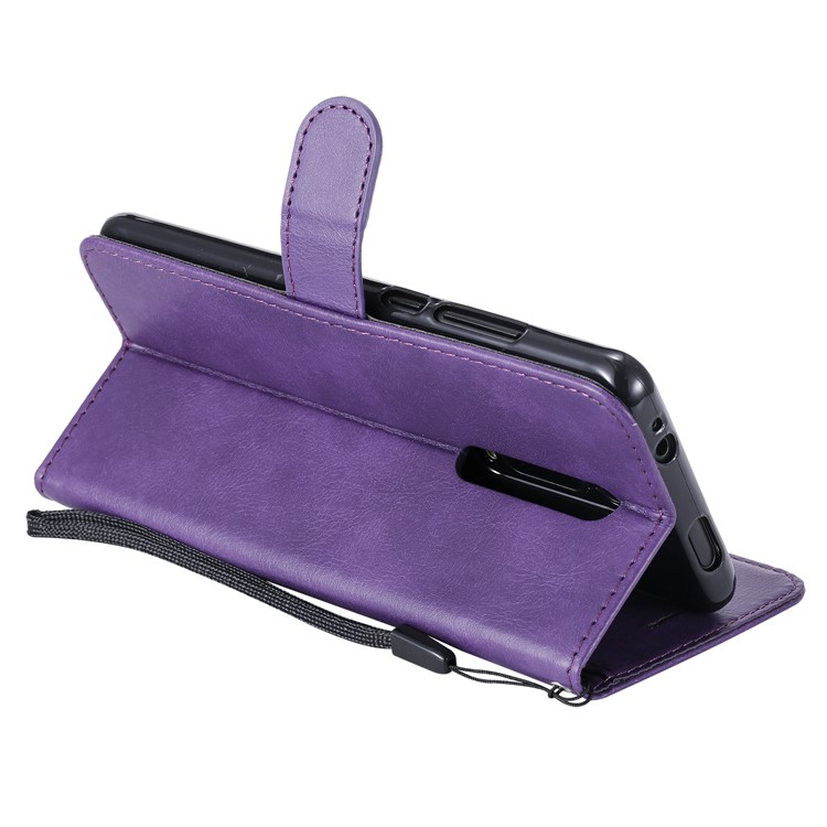 Solid Color Wallet Stand Leather Case for Xiaomi Redmi K20/K20 Pro - Purple-5