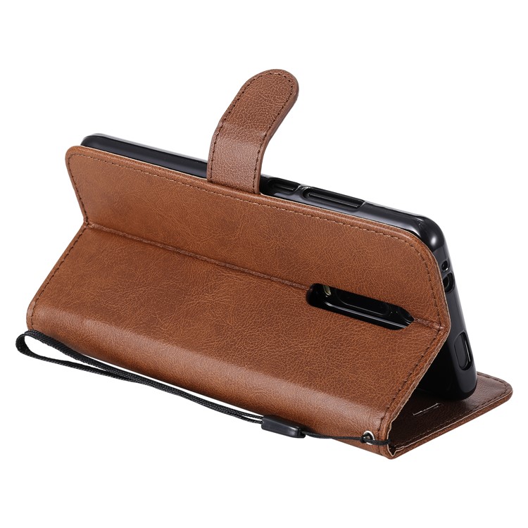 Solid Color Wallet Stand Leather Case for Xiaomi Redmi K20/K20 Pro - Brown-6