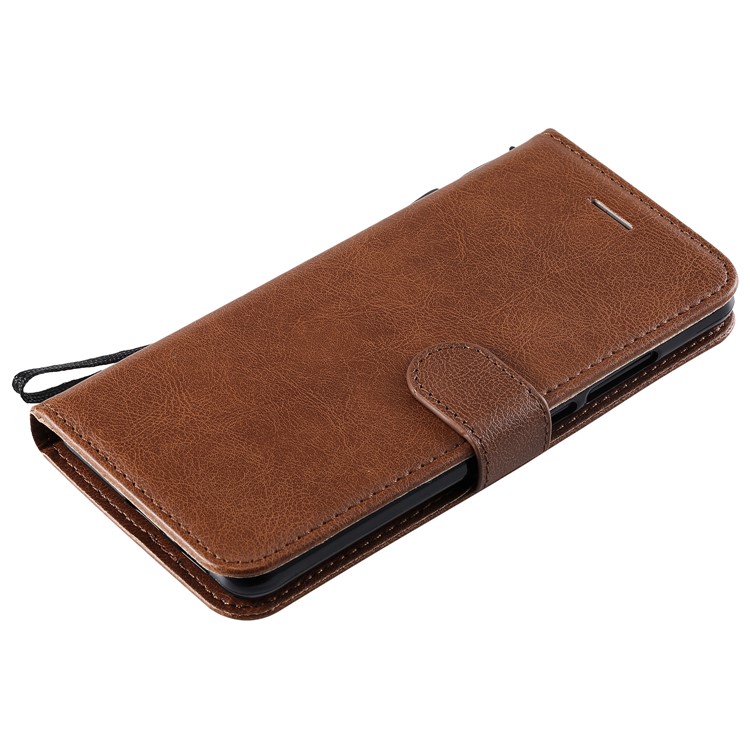 Solid Color Wallet Stand Leather Case for Xiaomi Redmi K20/K20 Pro - Brown-7