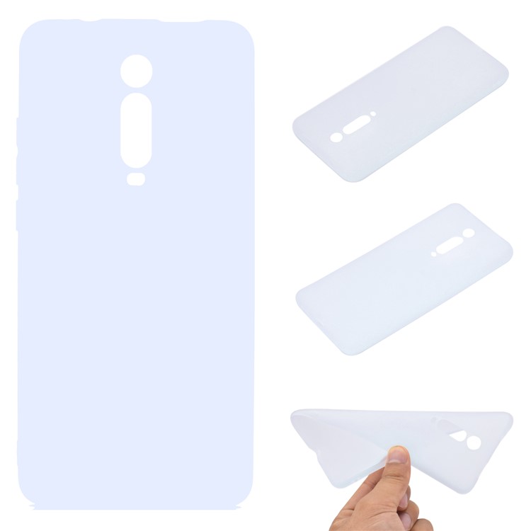 Custodia TPU Glassata Morbida a Colore Solido Per Xiaomi Redmi K20 / Mi 9t / K20 Pro / Mi 9t Pro - Bianca