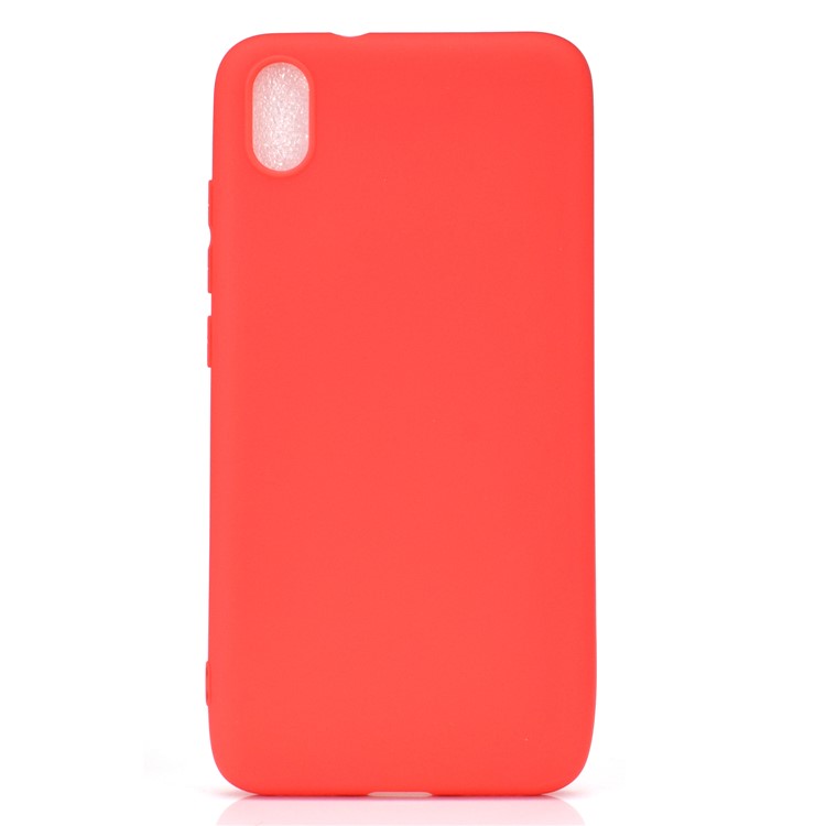 Color de Color Sólido Case TPU de Esmalte Suave Para Xiaomi Redmi 7a - Rojo