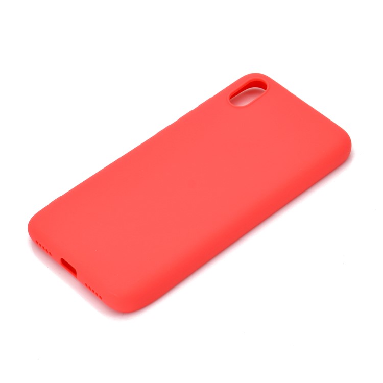 Color de Color Sólido Case TPU de Esmalte Suave Para Xiaomi Redmi 7a - Rojo