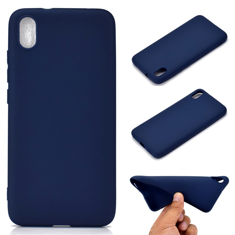 Solid Color Soft Frosted TPU Case for Xiaomi Redmi 7A - Dark Blue-1