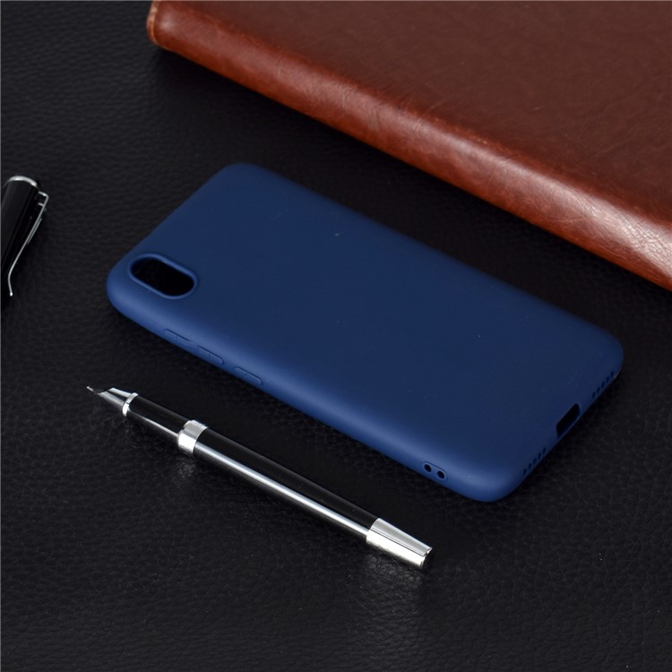 Solid Color Soft Frosted TPU Case for Xiaomi Redmi 7A - Dark Blue-6