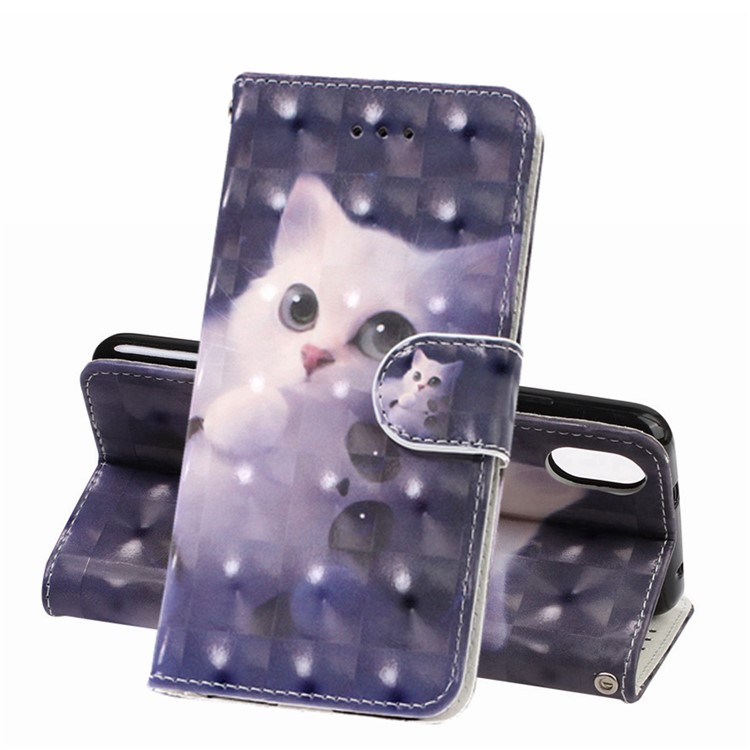 3D Printing Style Leather Mobile Phone Case Cover for Xiaomi Redmi 7A - Cat-1