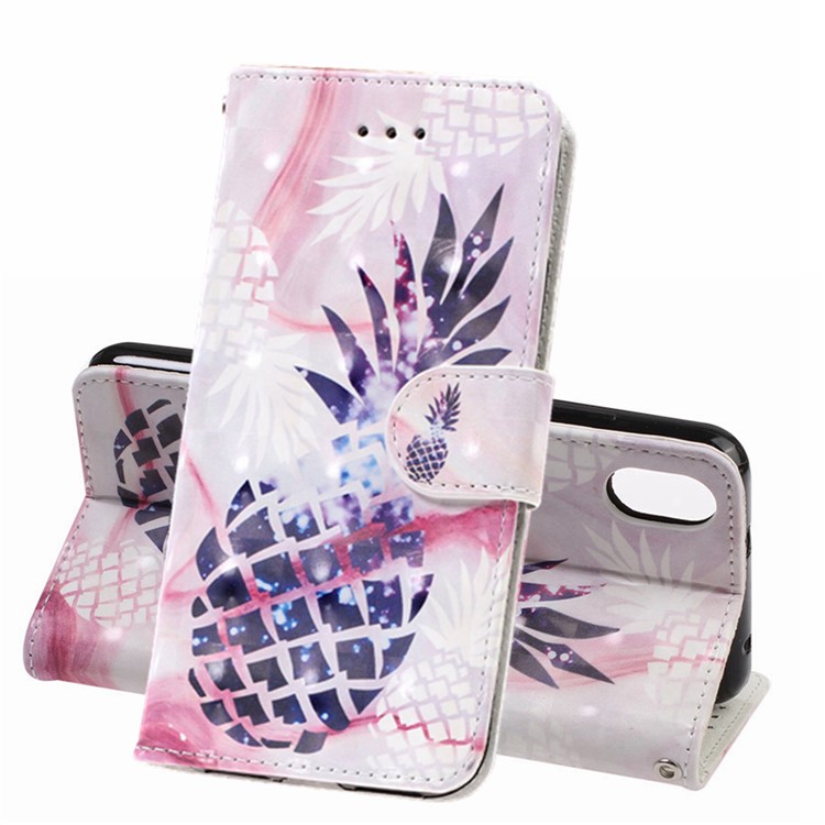 3D Printing Style Leather Mobile Phone Case Cover for Xiaomi Redmi 7A - Pineapple-1