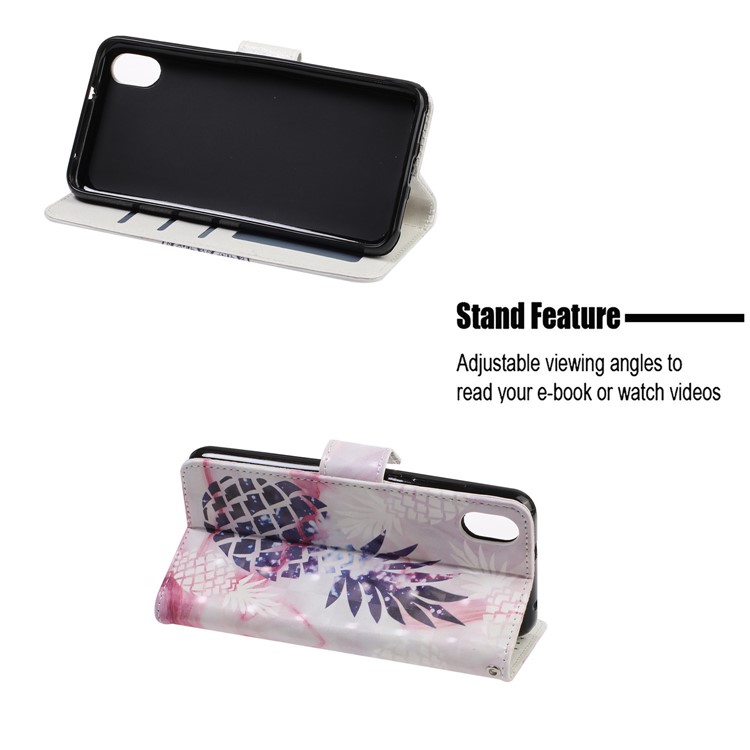 3D Printing Style Leather Mobile Phone Case Cover for Xiaomi Redmi 7A - Pineapple-7