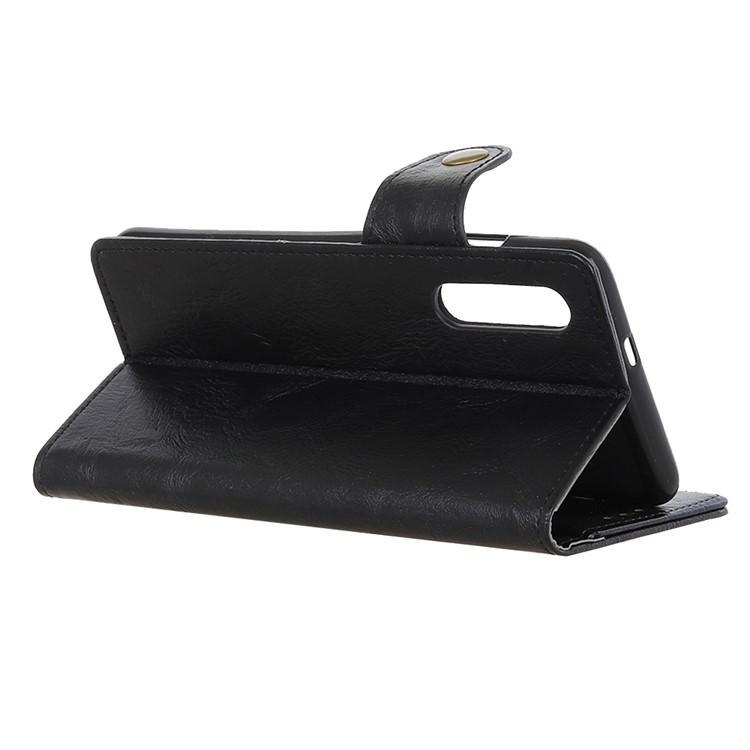 S Shape Crazy Horse Wallet Leather Case with Stand Protective Phone Case for Xiaomi Mi CC9e / Mi A3 - Black-4