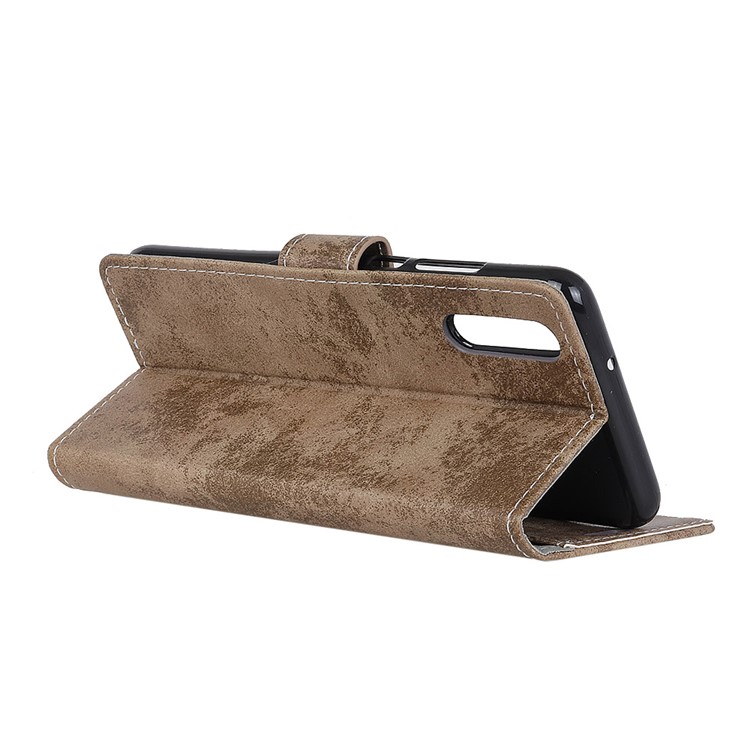 Vintage Pattern PU Leather Flip Phone Shell Case for Xiaomi Mi CC9e/Mi A3 - Khaki-11