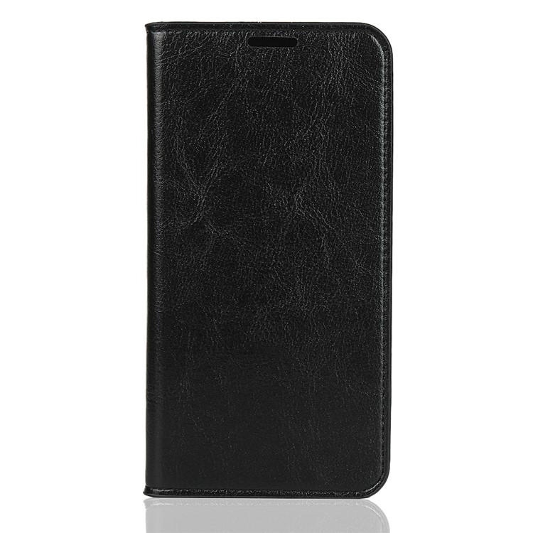 Crazy Horse Genuine Leather Wallet Stand Phone Case for Xiaomi Mi CC9 / Mi CC9 Meitu Edition/ Mi 9 Lite - Black-2