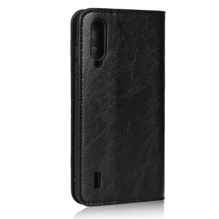 Crazy Horse Genuine Leather Wallet Stand Phone Case for Xiaomi Mi CC9 / Mi CC9 Meitu Edition/ Mi 9 Lite - Black-3