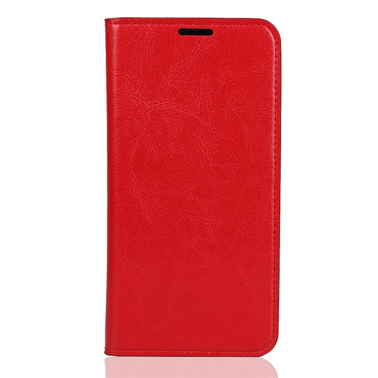 Crazy Horse Genuine Leather Wallet Stand Phone Case for Xiaomi Mi CC9 / Mi CC9 Meitu Edition/ Mi 9 Lite - Red-2