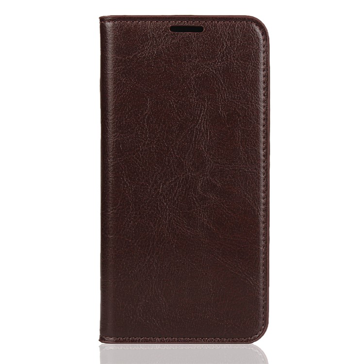 Crazy Horse Genuine Leather Wallet Stand Phone Case for Xiaomi Mi CC9 / Mi CC9 Meitu Edition/ Mi 9 Lite - Dark Brown-2