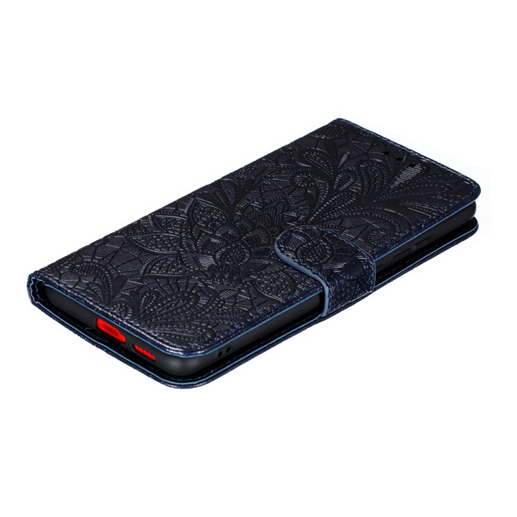 Portefeuille En Cuir De Texture De Dentelle De Texture De Dentelle De La Coquille Pour Xiaomi Redmi K20 / Mi 9T / K20 Pro / Mi 9T Pro - Bleu Foncé-8